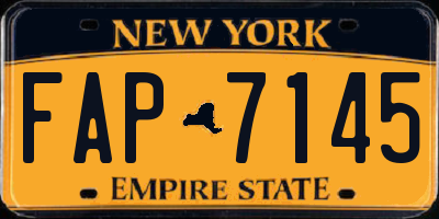 NY license plate FAP7145