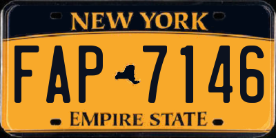 NY license plate FAP7146