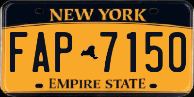 NY license plate FAP7150