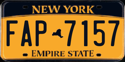 NY license plate FAP7157