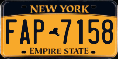 NY license plate FAP7158