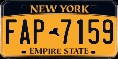 NY license plate FAP7159