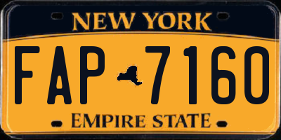 NY license plate FAP7160