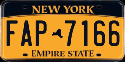 NY license plate FAP7166