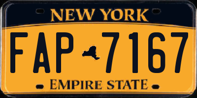 NY license plate FAP7167