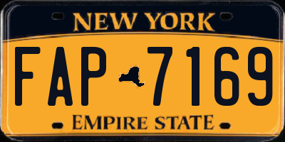 NY license plate FAP7169