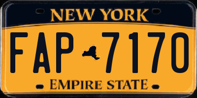 NY license plate FAP7170