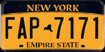 NY license plate FAP7171