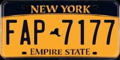 NY license plate FAP7177