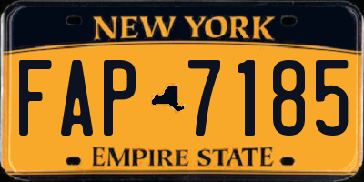 NY license plate FAP7185
