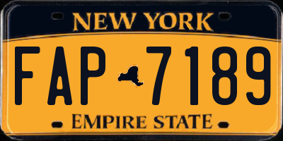 NY license plate FAP7189