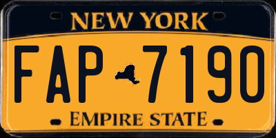 NY license plate FAP7190