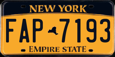 NY license plate FAP7193