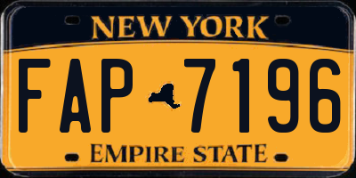 NY license plate FAP7196