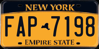 NY license plate FAP7198