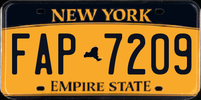 NY license plate FAP7209