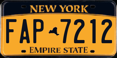 NY license plate FAP7212