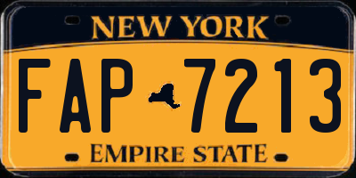 NY license plate FAP7213