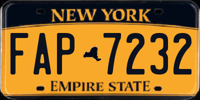 NY license plate FAP7232