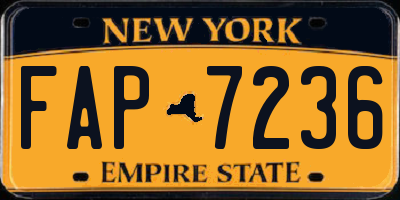 NY license plate FAP7236