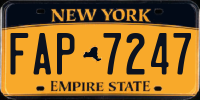 NY license plate FAP7247