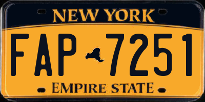 NY license plate FAP7251