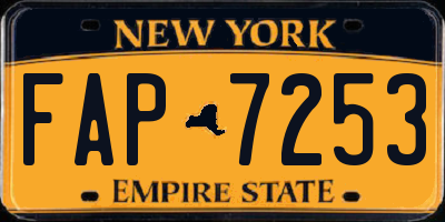 NY license plate FAP7253