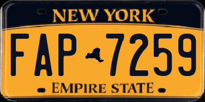 NY license plate FAP7259