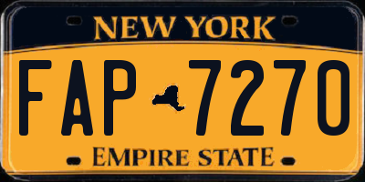 NY license plate FAP7270