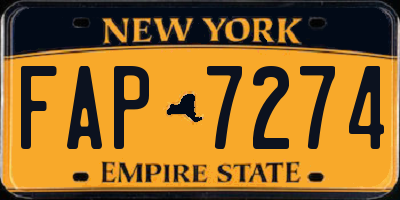 NY license plate FAP7274