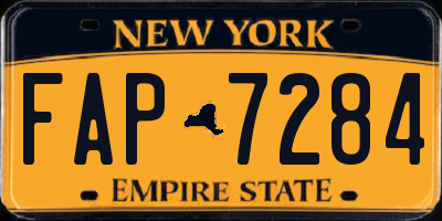 NY license plate FAP7284
