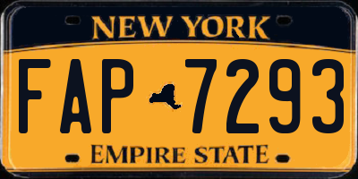 NY license plate FAP7293
