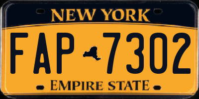 NY license plate FAP7302