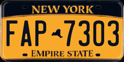 NY license plate FAP7303