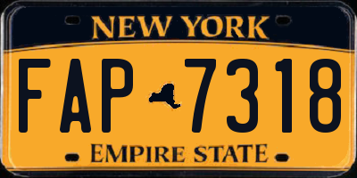 NY license plate FAP7318