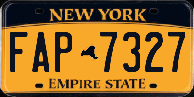 NY license plate FAP7327