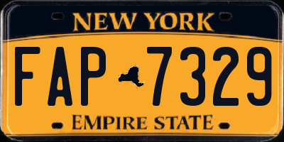 NY license plate FAP7329