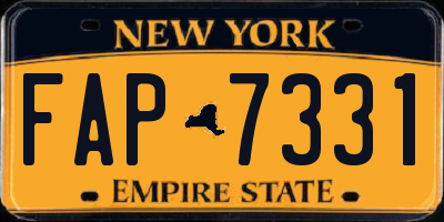 NY license plate FAP7331
