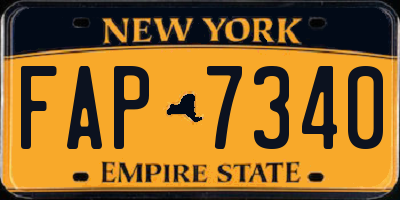 NY license plate FAP7340