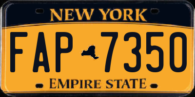 NY license plate FAP7350