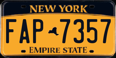 NY license plate FAP7357