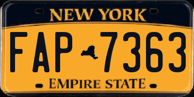 NY license plate FAP7363