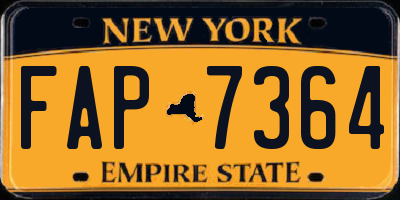 NY license plate FAP7364