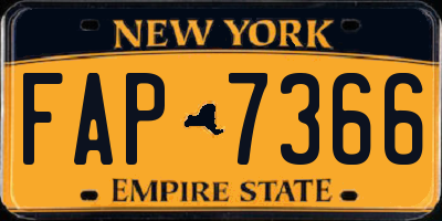 NY license plate FAP7366