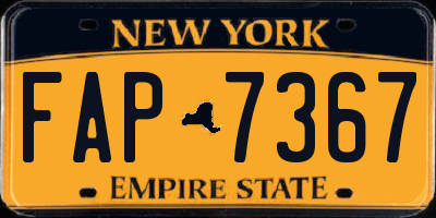 NY license plate FAP7367
