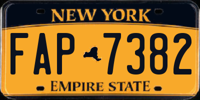 NY license plate FAP7382