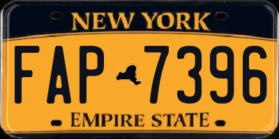 NY license plate FAP7396