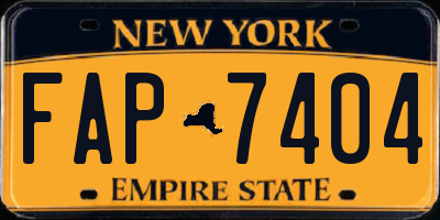 NY license plate FAP7404
