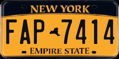 NY license plate FAP7414