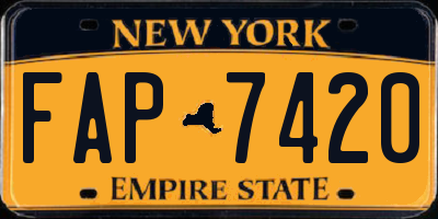 NY license plate FAP7420